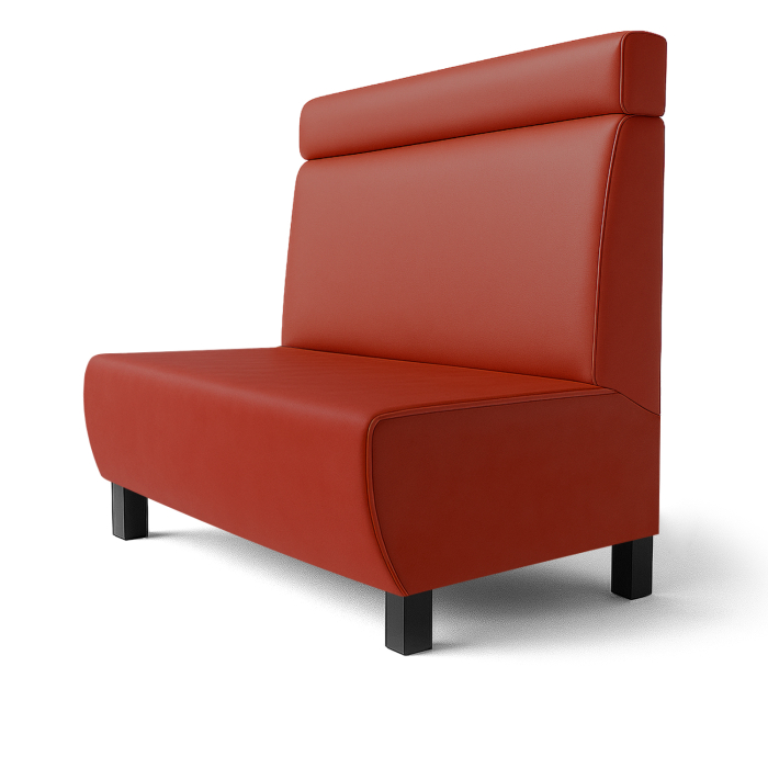 Meyer F | Restaurantbænk | B:H 60 x 90 cm | Rød | Hovedgærde | Læder