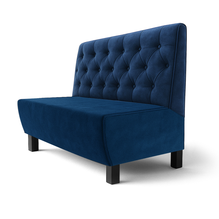 Meyer F | Gastrobank | B:H 60 x 120 cm | Sort | Chesterfield | fløjl