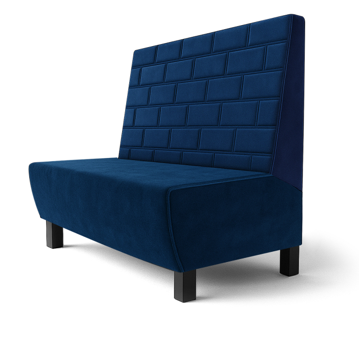 Meyer F | Restaurantbænk | B:H 60 x 120 cm | Sort | Sten | Fløjl