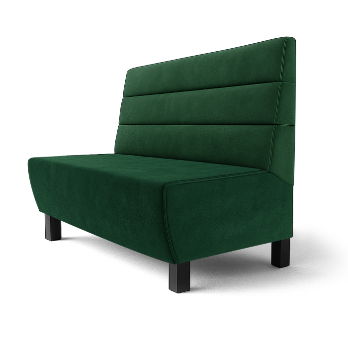 Meyer F | Gastrobank | B:H 60 x 120 cm | Dunkel Grün | Horizontal Gestreift | Samt