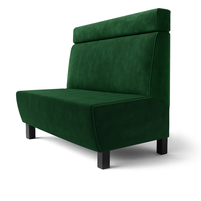 Meyer F | Ławka restauracyjna | Szer.:wys. 60 x 100 cm | Ciemnozielony | Zagłówek | Aksamit
