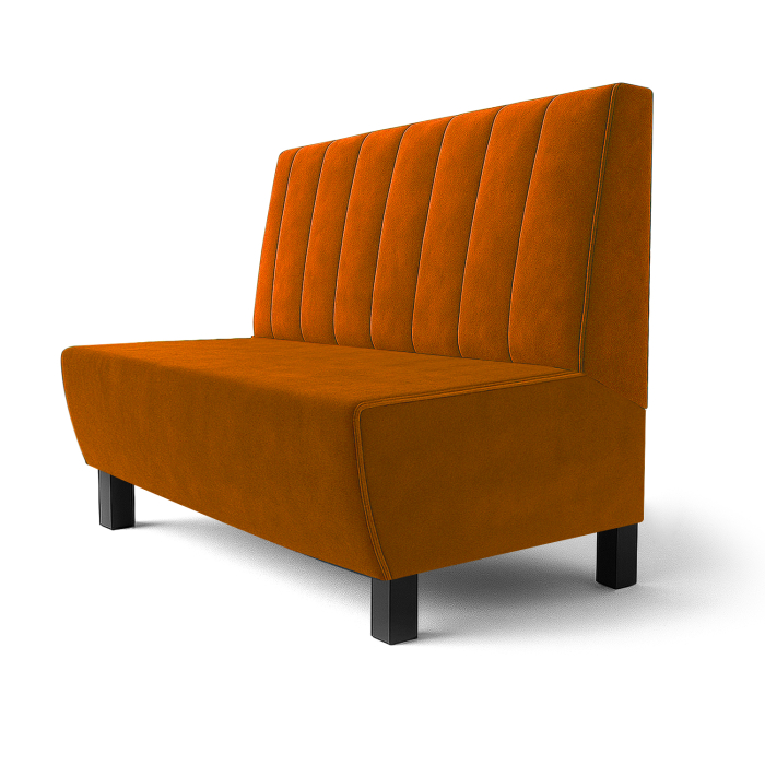 Meyer F | Gastrobank | B:H 60 x 120 cm | Orange | Stribet | fløjl