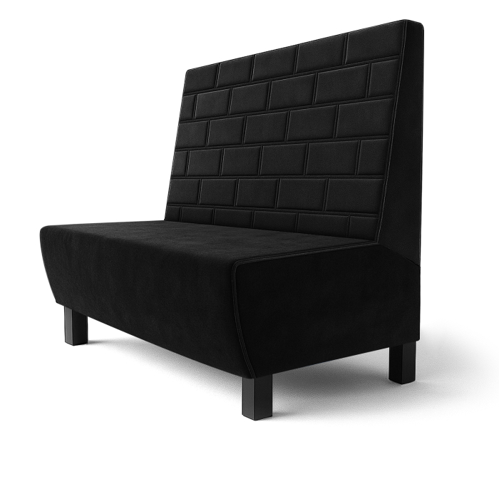 Meyer F | Restaurantbænk | B:H 60 x 120 cm | Sort | Sten | Læder