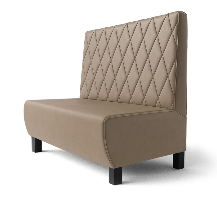Meyer F | Restaurant bench | W:H 60 x 120 cm | Dark green | Striped double stitching | Velvet