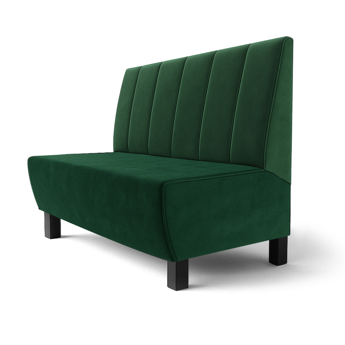 Meyer F | Banco de restaurante | An:Al 60 x 90 cm | Verde oscuro | Costuras dobles a rayas | Terciopelo