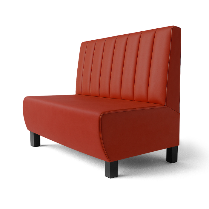 Meyer F | Ławka restauracyjna | Szer.:wys. 60 x 90 cm | Czerwony | W paski | Skóra