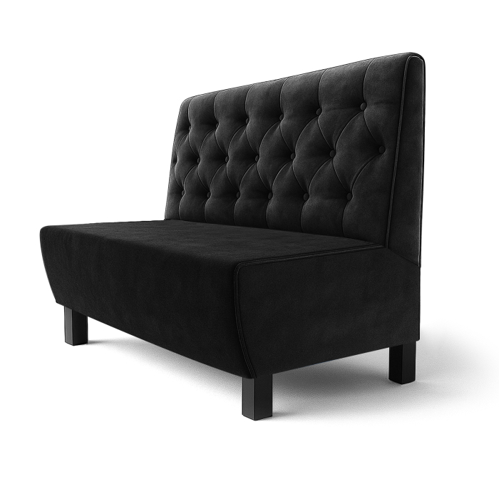 Meyer F | Gastrobank | B:H 60 x 90 cm | Sort | Chesterfield | fløjl