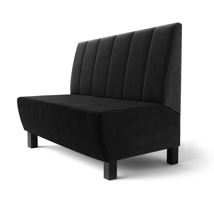 Meyer F | Restaurantbænk | B:H 60 x 90 cm | Sort | Dybstribet | Fløjl