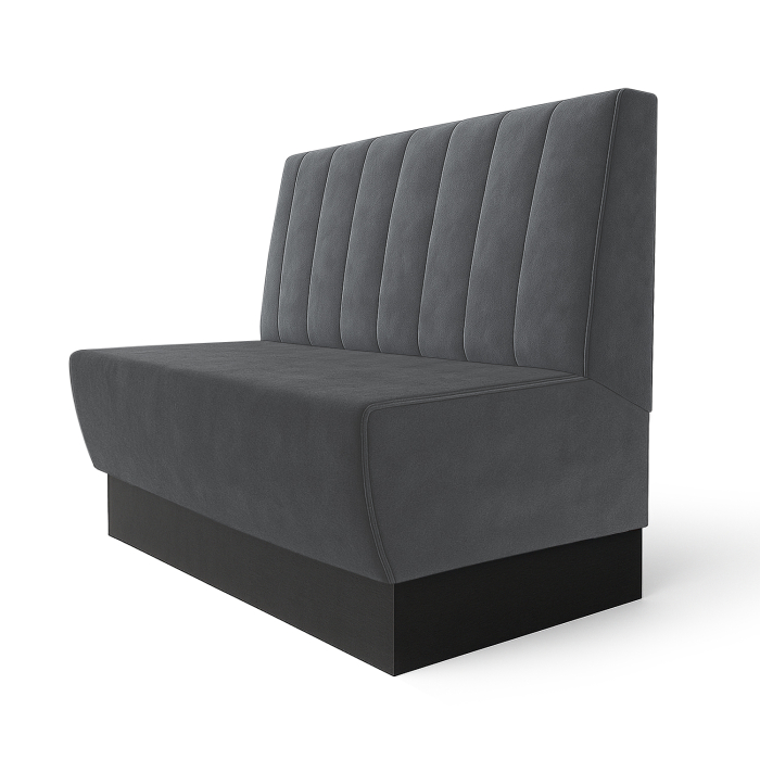 Meyer S | Gastrobank | B:H 60 x 100 cm | Grå | Stribet | fløjl