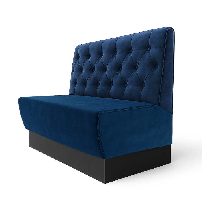 Meyer S | Gastrobank | B:H 60 x 120 cm | Blå | Chesterfield | fløjl