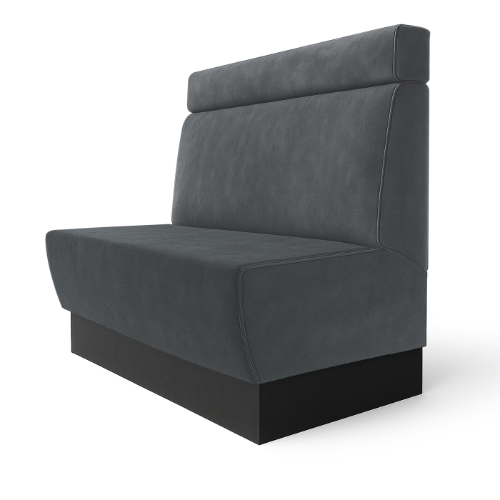 Meyer S | Banco de restaurante | An:Al 60 x 120 cm | Gris | Cabecero | Terciopelo