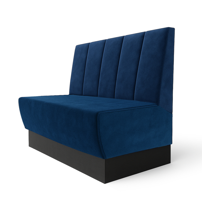 Meyer S | Gastrobank | L:A 60 x 90 cm | Blu | Doppia cucitura a righe | velluto