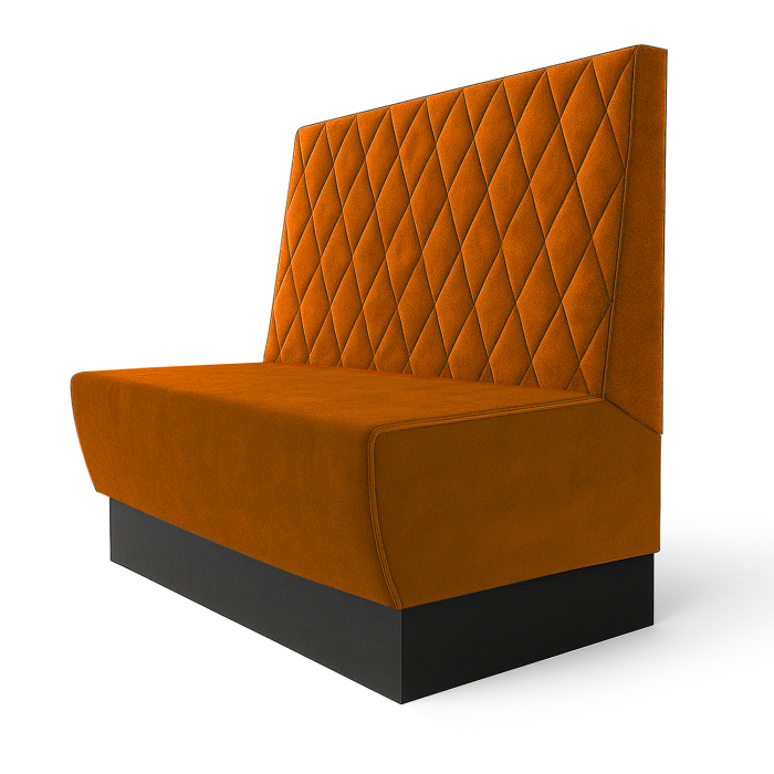 Meyer S | Panca da ristorante | L:A 60 x 90 cm | Arancione | Diamante | Velluto