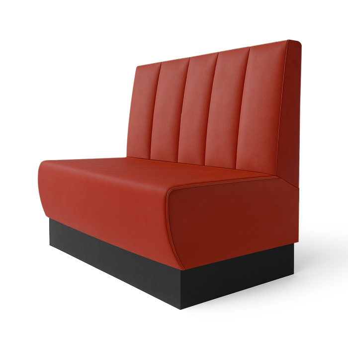 Meyer S | Gastrobank | B:H 60 x 90 cm | Rot | Gestreift Doppelnaht | Leder