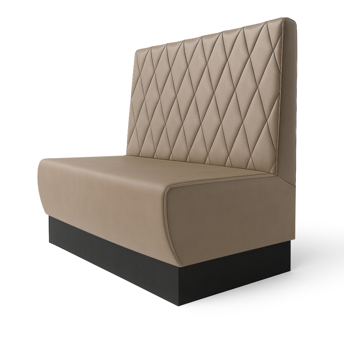 Meyer S | Restaurantbænk | B:H 60 x 90 cm | Taupe | Diamant | Læder