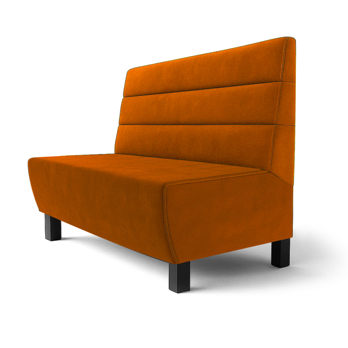 Meyer F | Banquette gastro | L:H 60 x 90 cm | Orange | Rayures horizontales | Velours
