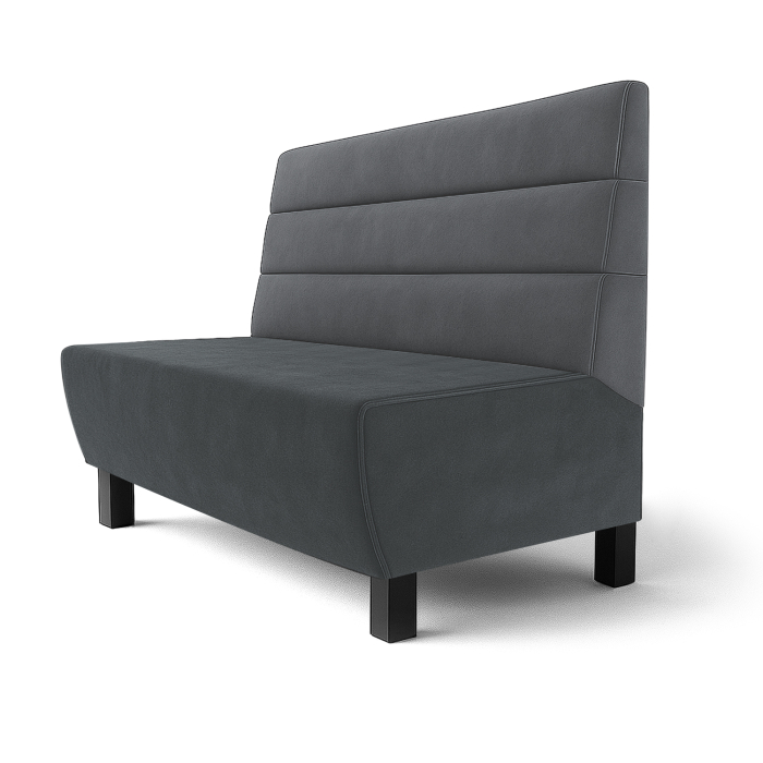 Meyer F | Gastrobank | B:H 120 x 100 cm | Grau | Horizontal Gestreift | Samt