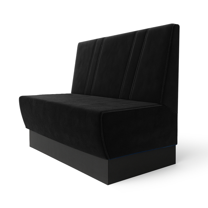 Meyer S | Gastrobank | B:H 160 x 100 cm | Zwart | Schuin Gestreept | Fluweel