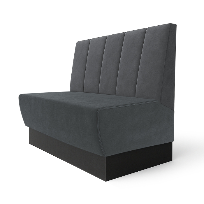 Meyer S | Restaurantbank | B:H 60 x 100 cm | Grijs | Diep gestreept | Fluweel