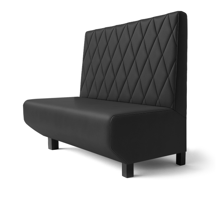 Wagner F | Restaurantbænk | B:H 60 x 90 cm | Sort | Diamant | Læder