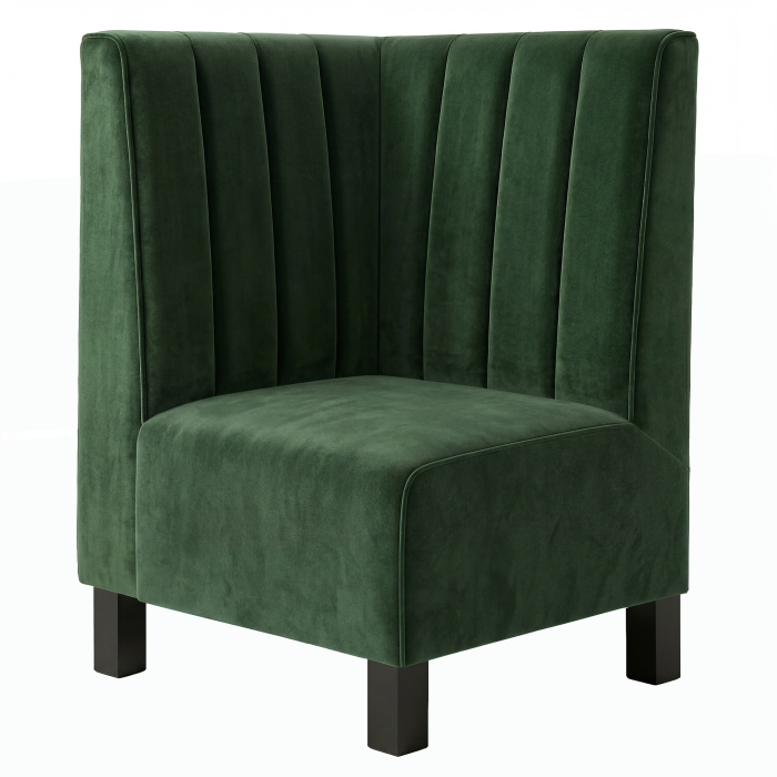 Schmidt F | Panca angolare Gastro | L:A 64 x 100 cm | Verde scuro | A righe 12 cm | Velluto