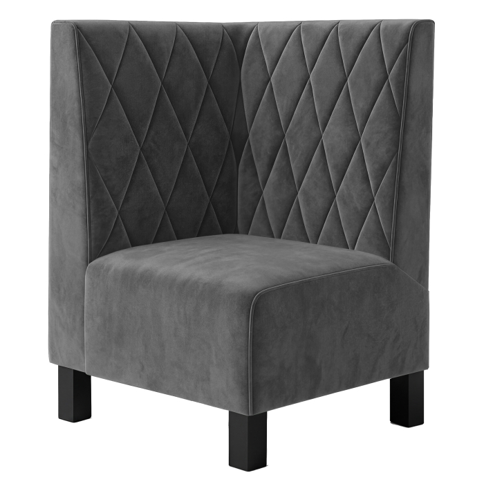 Schmidt F | Gastro Eckbank | B:H 64 x 100 cm | Grau | Raute | Samt