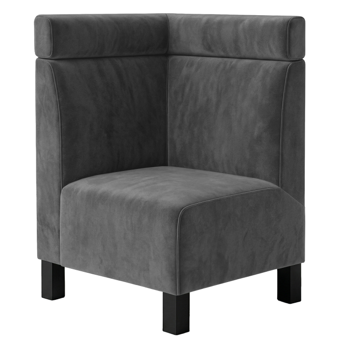 Schmidt F | Gastro Eckbank | B:H 64 x 110 cm | Grau | Kopfteil | Samt