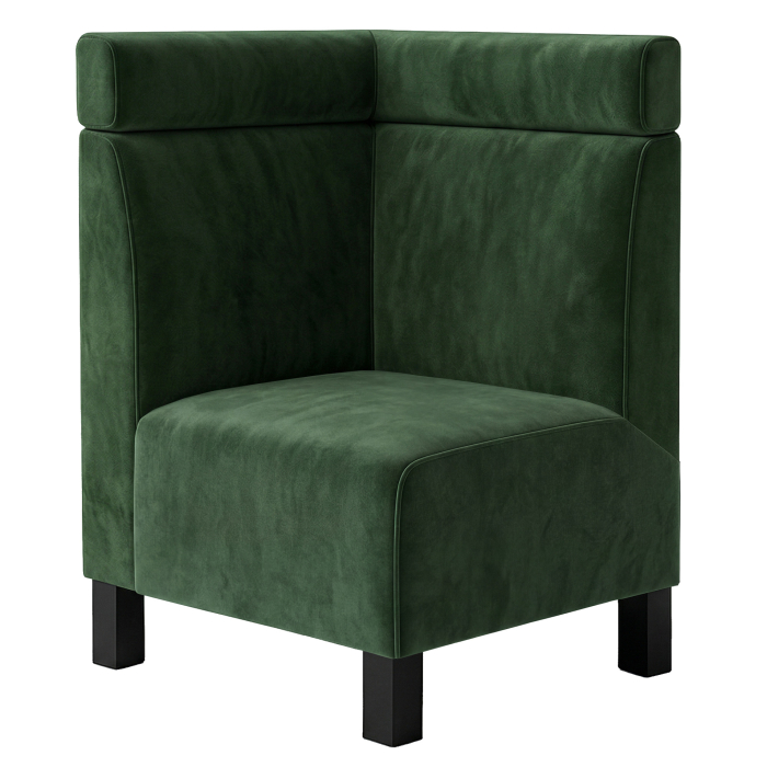 Schmidt F | Gastro Corner -penkki | L:K 64 x 120 cm | Tummanvihreä | Sängynpääty | Sametti