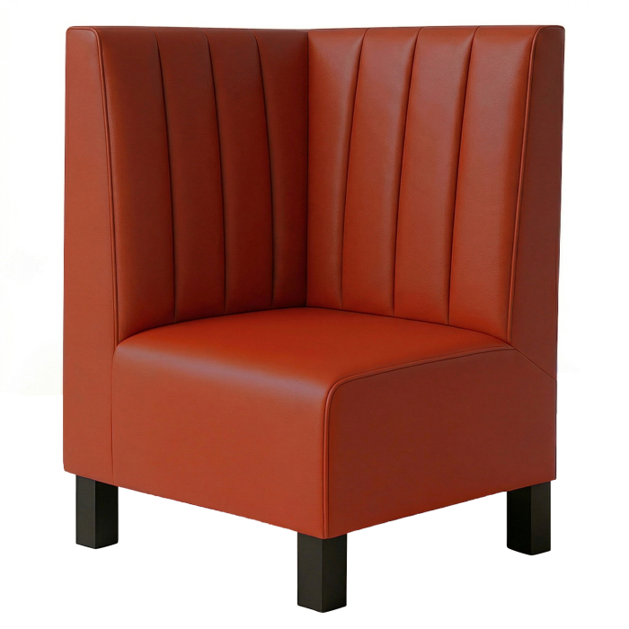 Schmidt F | Gastro hörnbänk | B:H 64 x 90 cm | Röd | Randig 12 cm | Läder