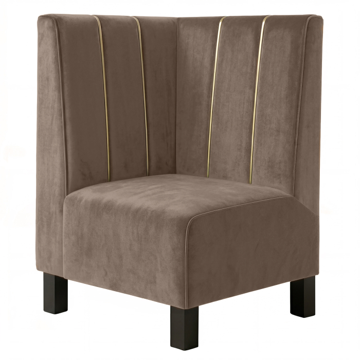 Schmidt F | Gastro Corner Bench | W:H 64 x 90 cm | Taupe | Dubai | Velvet