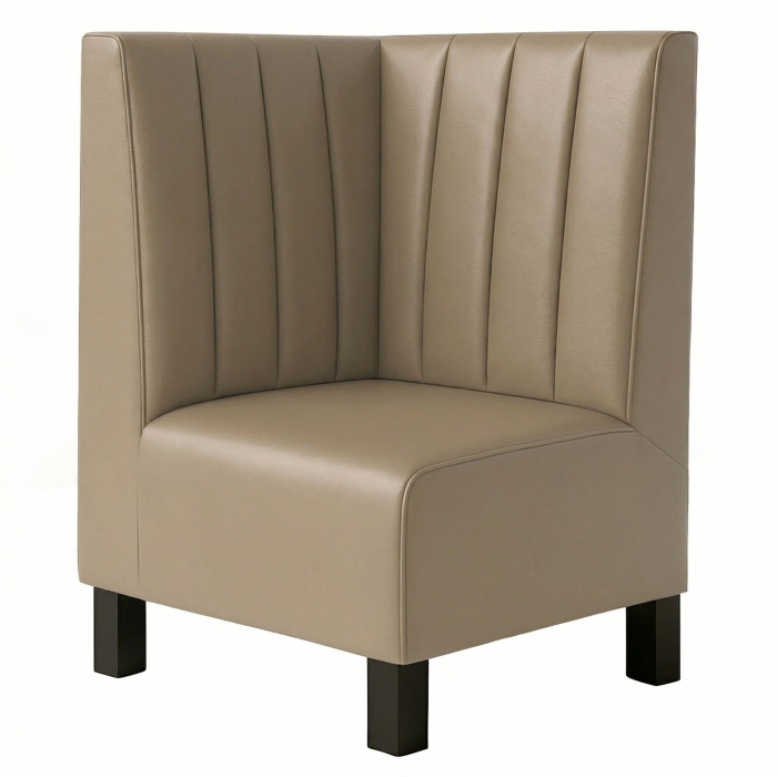 Schmidt F | Gastro Corner Bench | W:H 64 x 90 cm | Taupe | Striped 12 cm | Leather