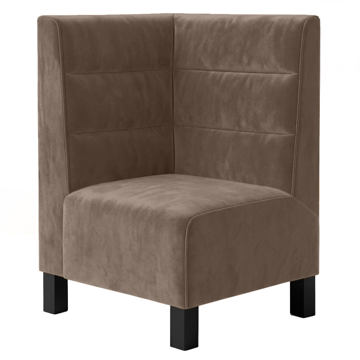 Schmidt F | Gastro Corner -penkki | L:K 64 x 90 cm | Taupe | Vaakaraidat | Sametti