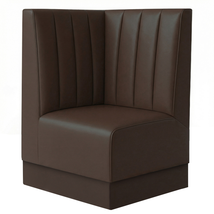 Schmidt S | Gastro Eckbank | B:H 64 x 120 cm | Braun | Gestreift 12 cm | Leder