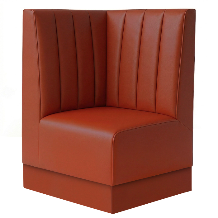 Schmidt S | Gastro Eckbank | B:H 64 x 120 cm | Rot | Gestreift 12 cm | Leder