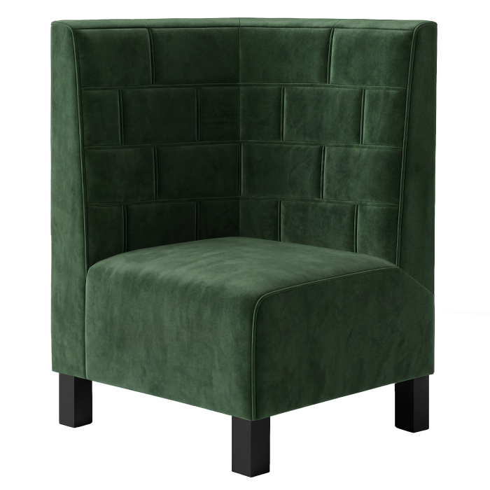 Wagner F | Ławka narożna gastronomiczna | Szer.:Wys. 64 x 100 cm | Ciemnozielony | Kamień | Aksamit