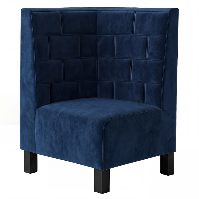 Wagner F | Gastro Corner -penkki | L:K 64 x 120 cm | Sininen | Kivi | Sametti