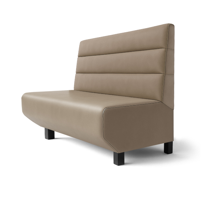 Wagner F | Restaurangbänk | B:H 60 x 100 cm | Taupe | Horisontella ränder | Läder