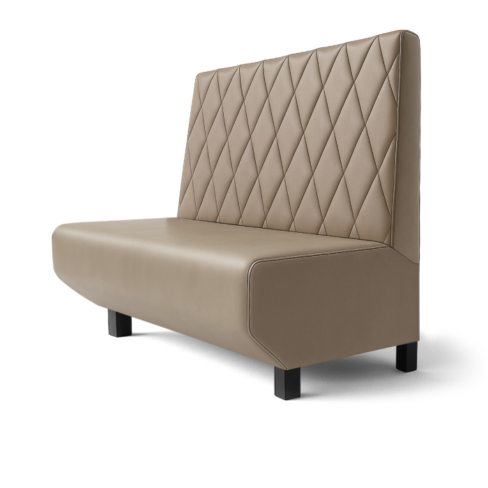 Wagner F | Restaurangbänk | B:H 60 x 100 cm | Taupe | Diamant | Läder