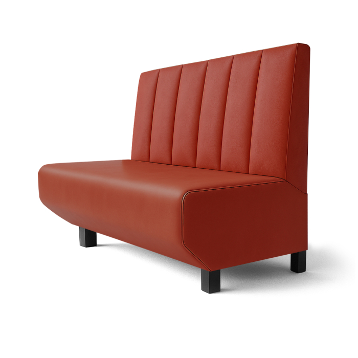 Wagner F | Panca da ristorante | L:A 60 x 120 cm | Rosso | A righe, doppia cucitura | Pelle