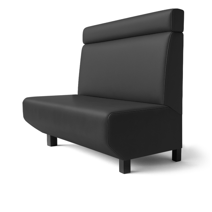 Wagner F | Restaurantbenk | B:H 60 x 100 cm | Svart | Hodegavl | Skinn