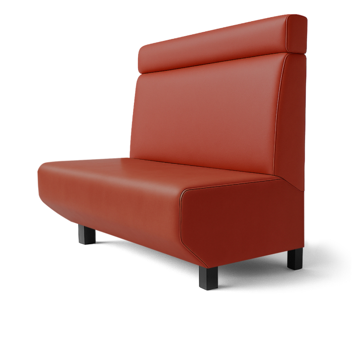 Wagner F | Restaurant bench | W:H 60 x 120 cm | Red | Headboard | Leather