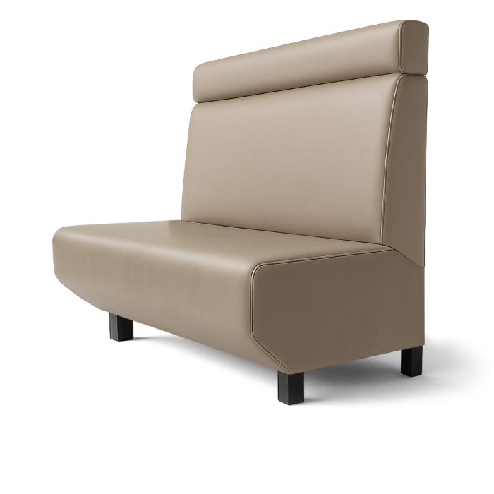 Wagner F | Ławka restauracyjna | Szer.:wys. 60 x 120 cm | Szarobrązowy | Zagłówek | Skóra