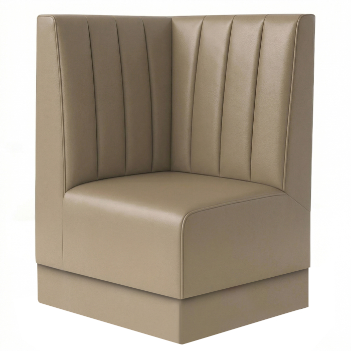 Wagner S | Gastro-kulmapenkki | L:K 64 x 100 cm | Taupe | Raidallinen 12 cm | Nahka