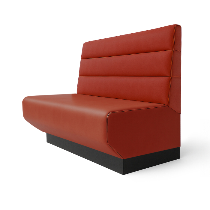 Wagner S | Panca da ristorante | L:A 60 x 120 cm | Rosso | Righe orizzontali | Pelle