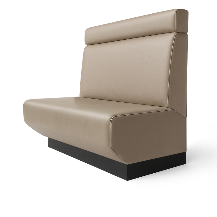 Wagner S | Restaurantbenk | B:H 60 x 120 cm | Taupe | Hodegavl | Skinn