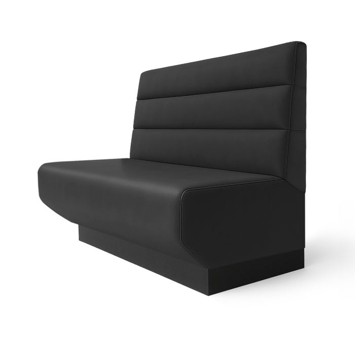 Wagner S | Restaurantbænk | B:H 60 x 90 cm | Sort | Vandrette striber | Læder
