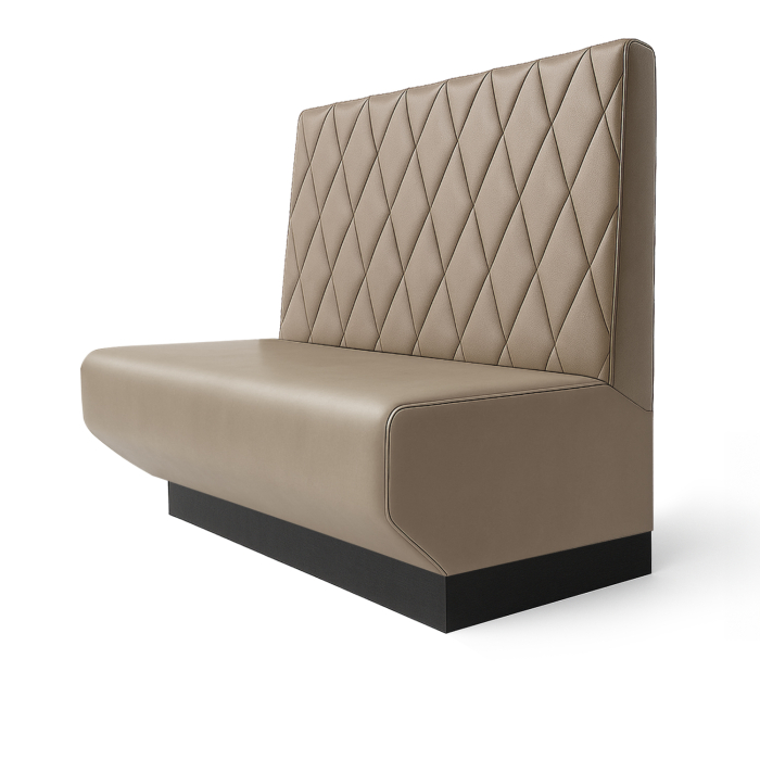 Wagner S | Ravintolapenkki | L:K 60 x 90 cm | Taupe | Timantti | Nahka