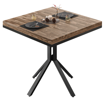 ME Bistro Tisch | 70x70xH72cm | Walnuß/ Schwarz