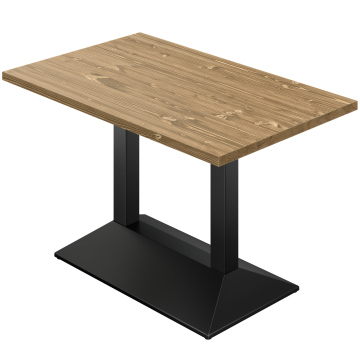 MELIS | Bistrobord | B:D 130 x 80 cm | H 80 cm | Eg | Stel: Sort | Søjle: 6 x 6 cm