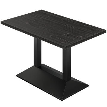 MELIS | Bistropöytä | B: 130 x 80 cm | K: 80 cm | Musta | Runko: Musta | Säle: 8 x 8 cm